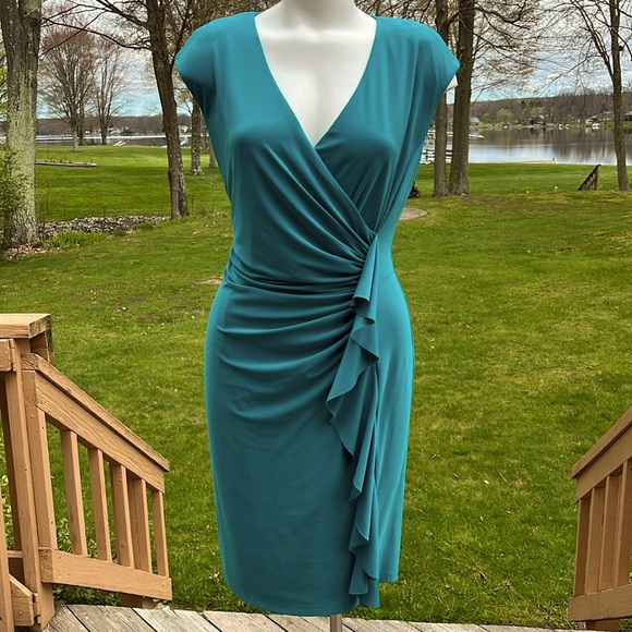 American Living cap-sleeve ruffled dress 16 - Picture 1 of 9